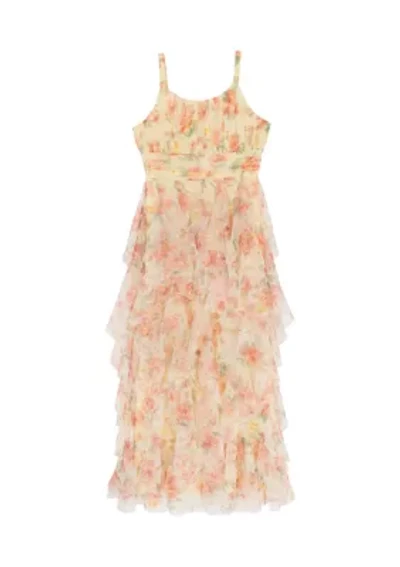 Girls 7-16 Floral Glitter Mesh Maxi Dress