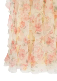 Girls 7-16 Floral Glitter Mesh Maxi Dress