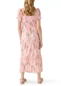 Girls 7-16 Floral Mesh Maxi Dress