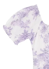 Girls 7-16 Toile Knot Waist Dress