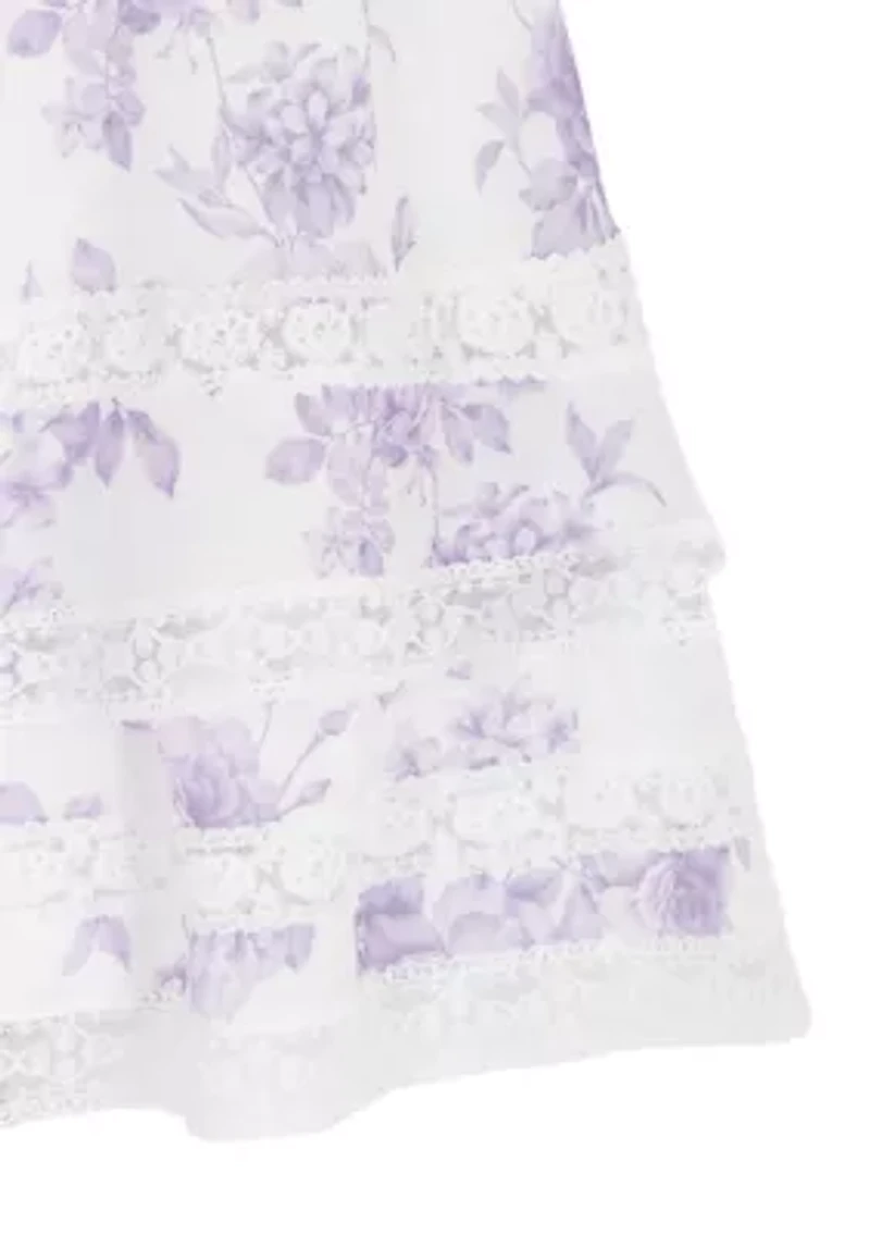 Girls 7-16 Toile Knot Waist Dress