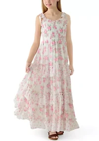 Girls 7-16 Ivy Floral Mix Chiffon Maxi Dress