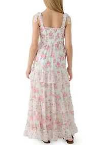 Girls 7-16 Ivy Floral Mix Chiffon Maxi Dress