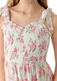 Girls 7-16 Ivy Floral Mix Chiffon Maxi Dress