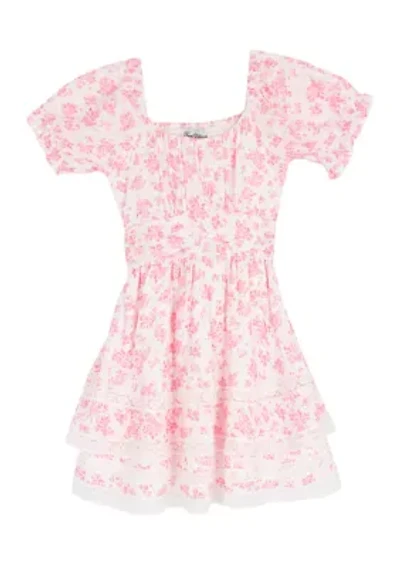 Girls 7-16 Floral Short Tiered Dress