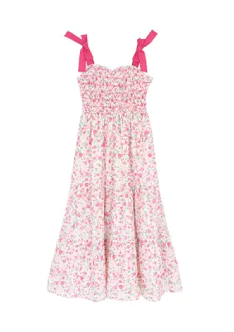 Girls 7-16 Floral Smocked Maxi Dress