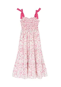 Girls 7-16 Floral Smocked Maxi Dress