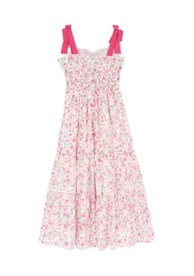 Girls 7-16 Floral Smocked Maxi Dress