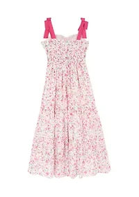 Girls 7-16 Floral Smocked Maxi Dress