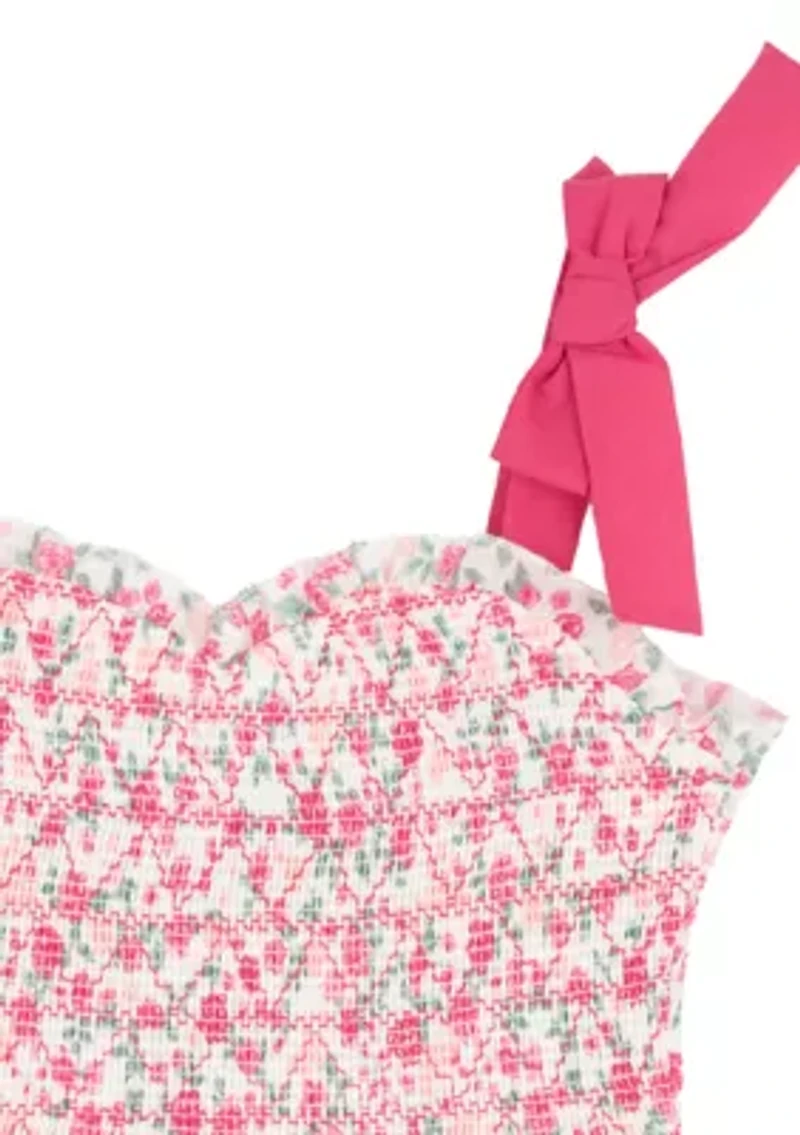 Girls 7-16 Floral Smocked Maxi Dress