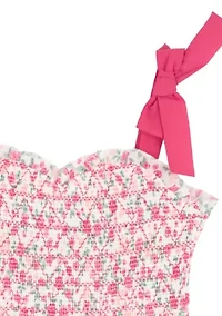 Girls 7-16 Floral Smocked Maxi Dress