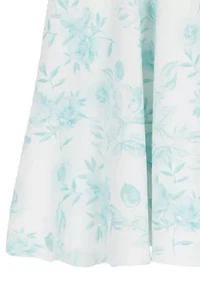 Girls 7-16 Aqua Toile Scuba Skater Dress