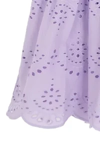 Girls 7-16 Puff Sleeve Eyelet Dress