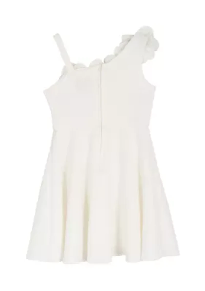 Girls 7-16 Floral Shoulder Scuba Knit Dress