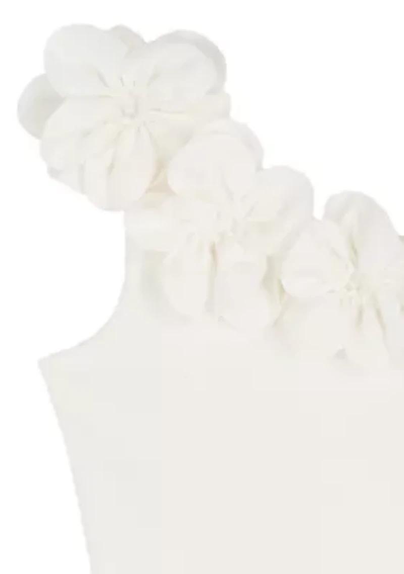 Girls 7-16 Floral Shoulder Scuba Knit Dress