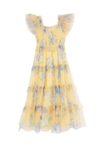 Girls 7-16 Floral Mesh Maxi Dress
