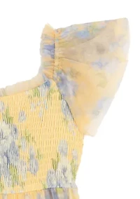 Girls 7-16 Floral Mesh Maxi Dress