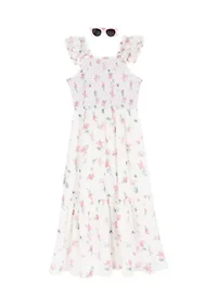 Girls 7-16 Ivy Floral Textured Woven Maxi Dress