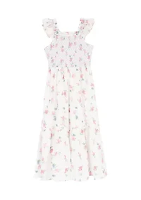 Girls 7-16 Ivy Floral Textured Woven Maxi Dress
