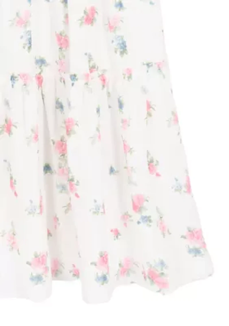 Girls 7-16 Ivy Floral Textured Woven Maxi Dress