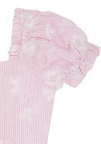 Girls 7-16 Floral Striped Dress