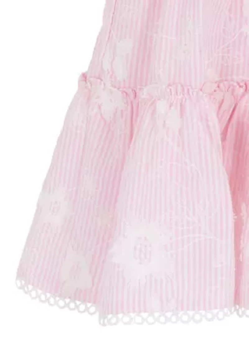Girls 7-16 Floral Striped Dress