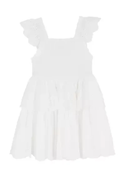 Girls 7-16 Tiered Eyelet Dress