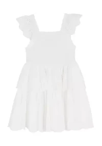 Girls 7-16 Tiered Eyelet Dress
