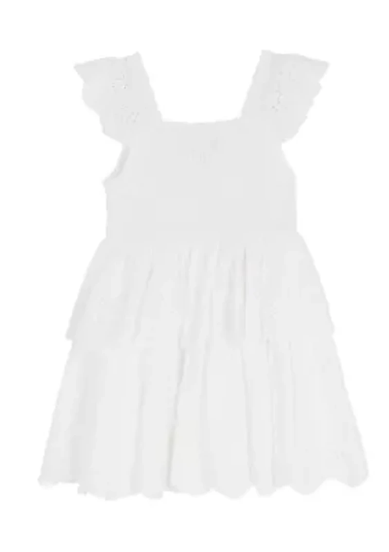 Girls 7-16 Tiered Eyelet Dress