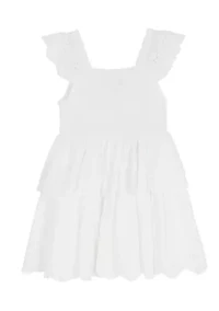 Girls 7-16 Tiered Eyelet Dress