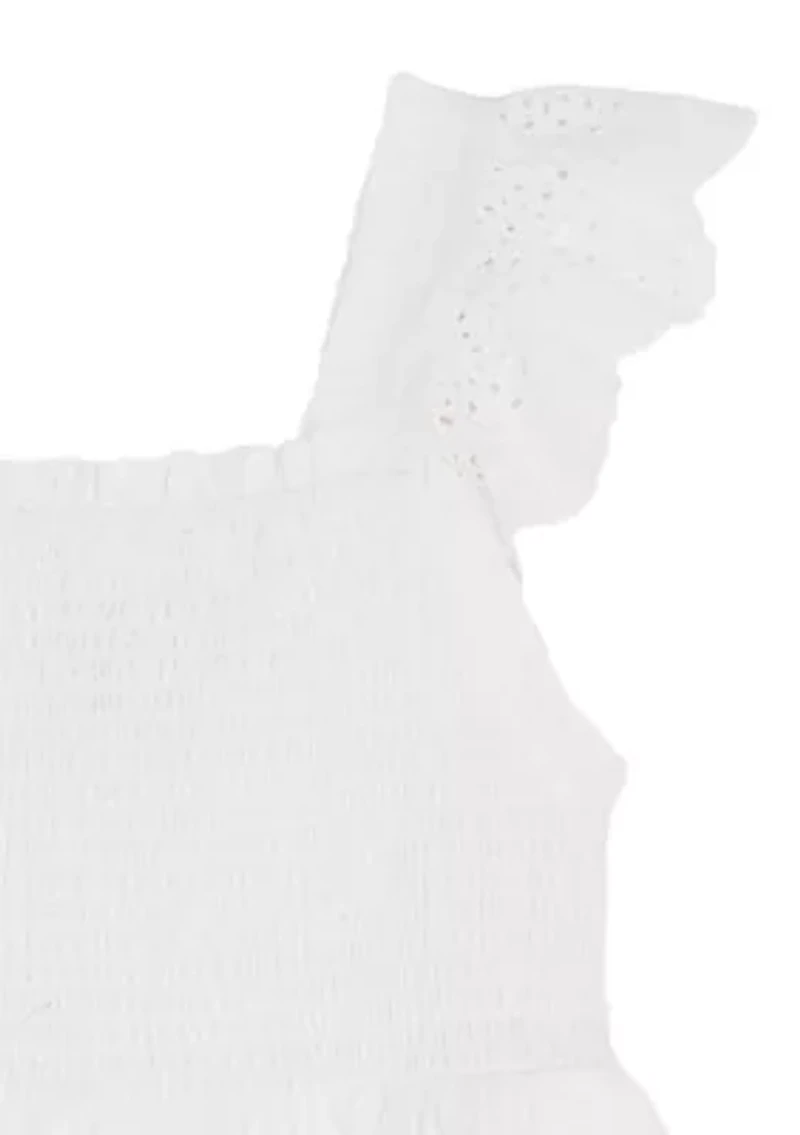 Girls 7-16 Tiered Eyelet Dress