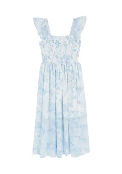 Girls 7-16 Toile Smocked Maxi Dress