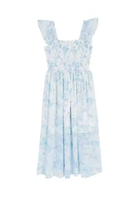 Girls 7-16 Toile Smocked Maxi Dress