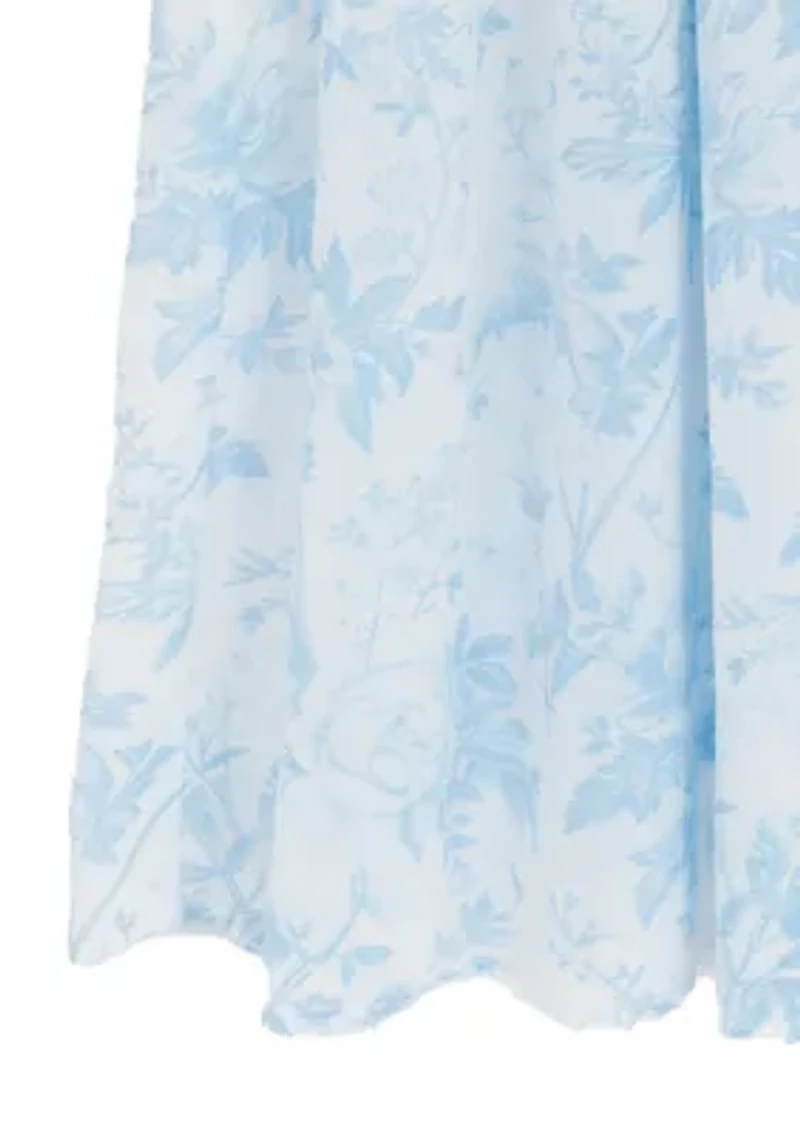 Girls 7-16 Toile Smocked Maxi Dress