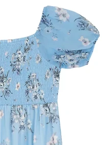 Girls 7-16 Floral Smocked Maxi Dress