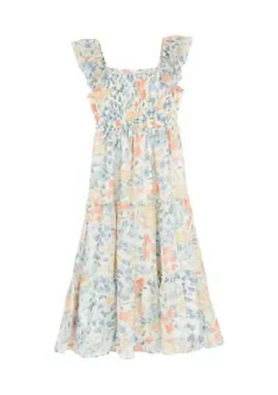 Girls 7-16 Floral Hi Low Maxi Dress