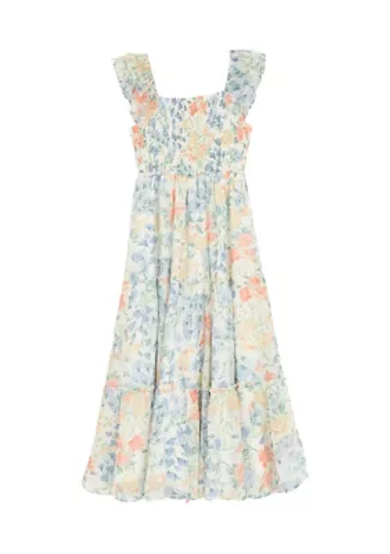 Girls 7-16 Floral Hi Low Maxi Dress