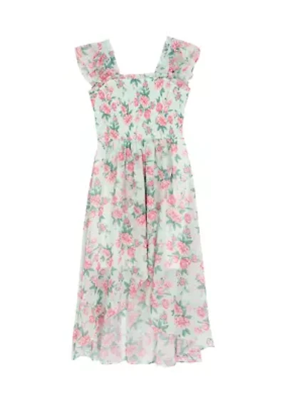 Girls 7-16 Multi Floral Tiered Maxi Dress