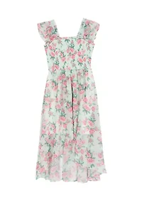 Girls 7-16 Multi Floral Tiered Maxi Dress