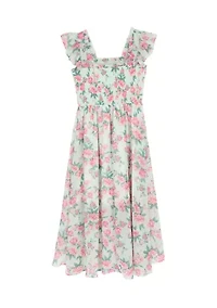 Girls 7-16 Multi Floral Tiered Maxi Dress