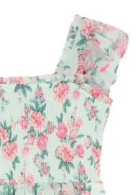 Girls 7-16 Multi Floral Tiered Maxi Dress