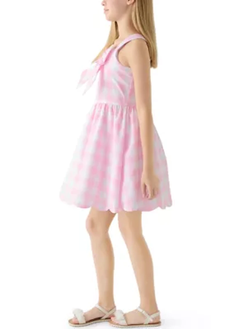 Girls 7-16 Pink Gingham Dress