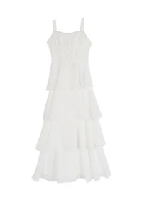 Girls 7-16 Clip Dot Tiered Maxi Dress