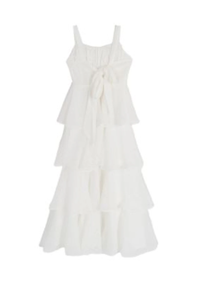 Girls 7-16 Clip Dot Tiered Maxi Dress