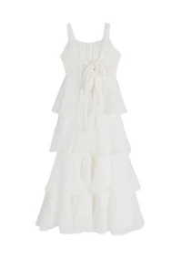 Girls 7-16 Clip Dot Tiered Maxi Dress