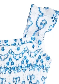 Girls 7-16 Embroidered Eyelet Maxi Dress