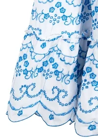 Girls 7-16 Embroidered Eyelet Maxi Dress