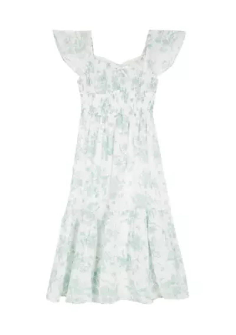 Girls 7-16 Toile Maxi Dress