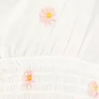 Girls 7-16 Embroidered Floral Top and Twill Cargo Pants Set