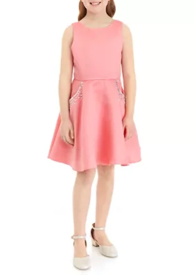 Girls 7-16 Satin A-Line Dress